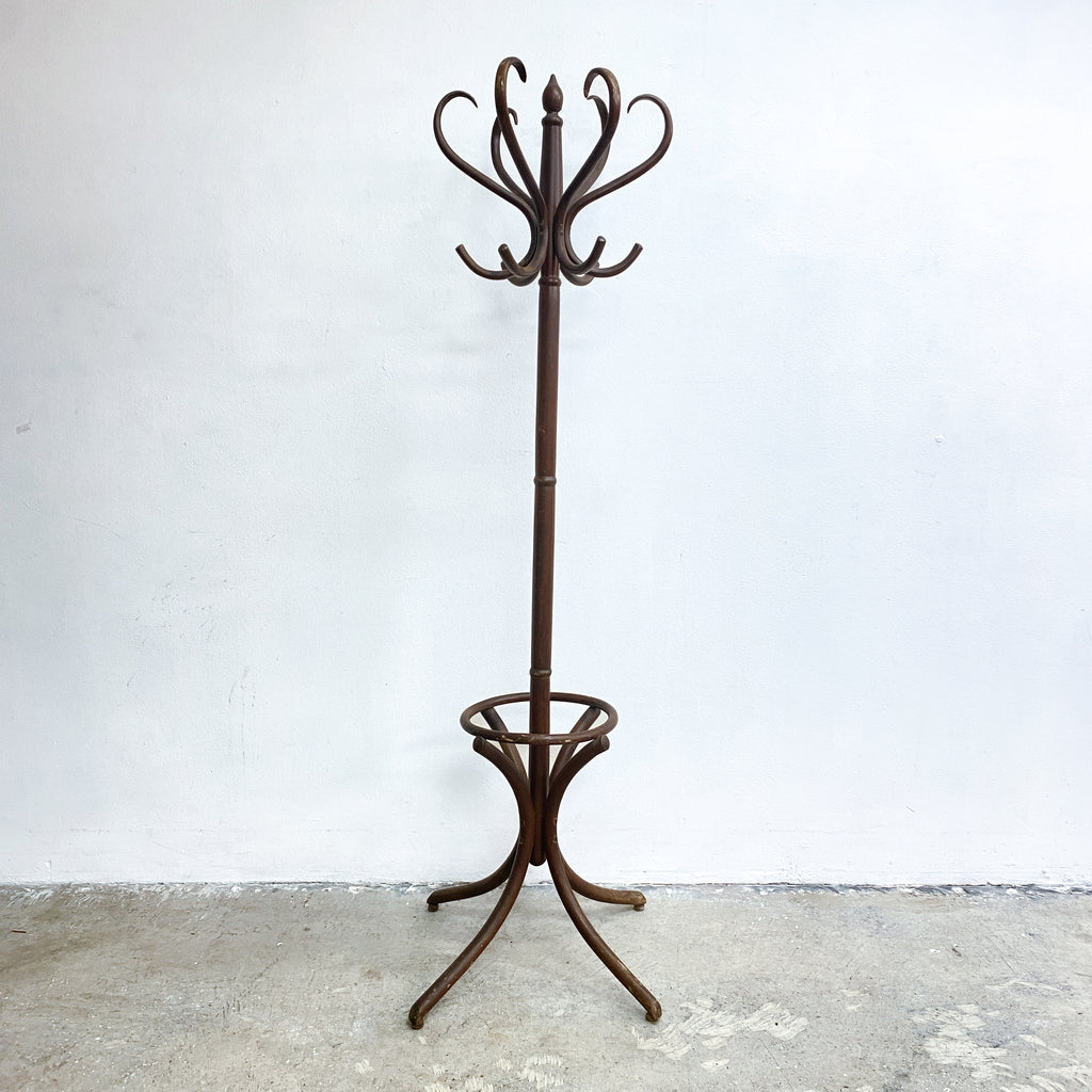 Vintage Wooden Bentwood Coat Rack Hat Stand