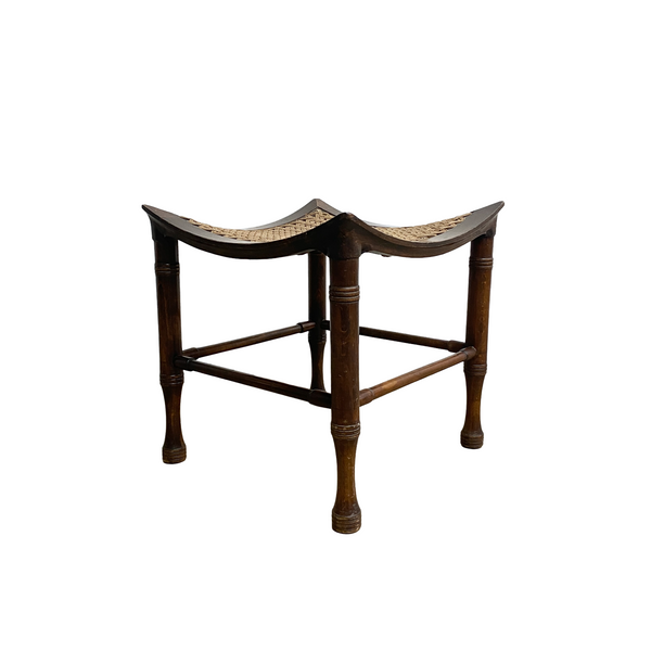 Antique Arts & Crafts Liberty & Co Thebes Egyptian Revival Wooden Stool