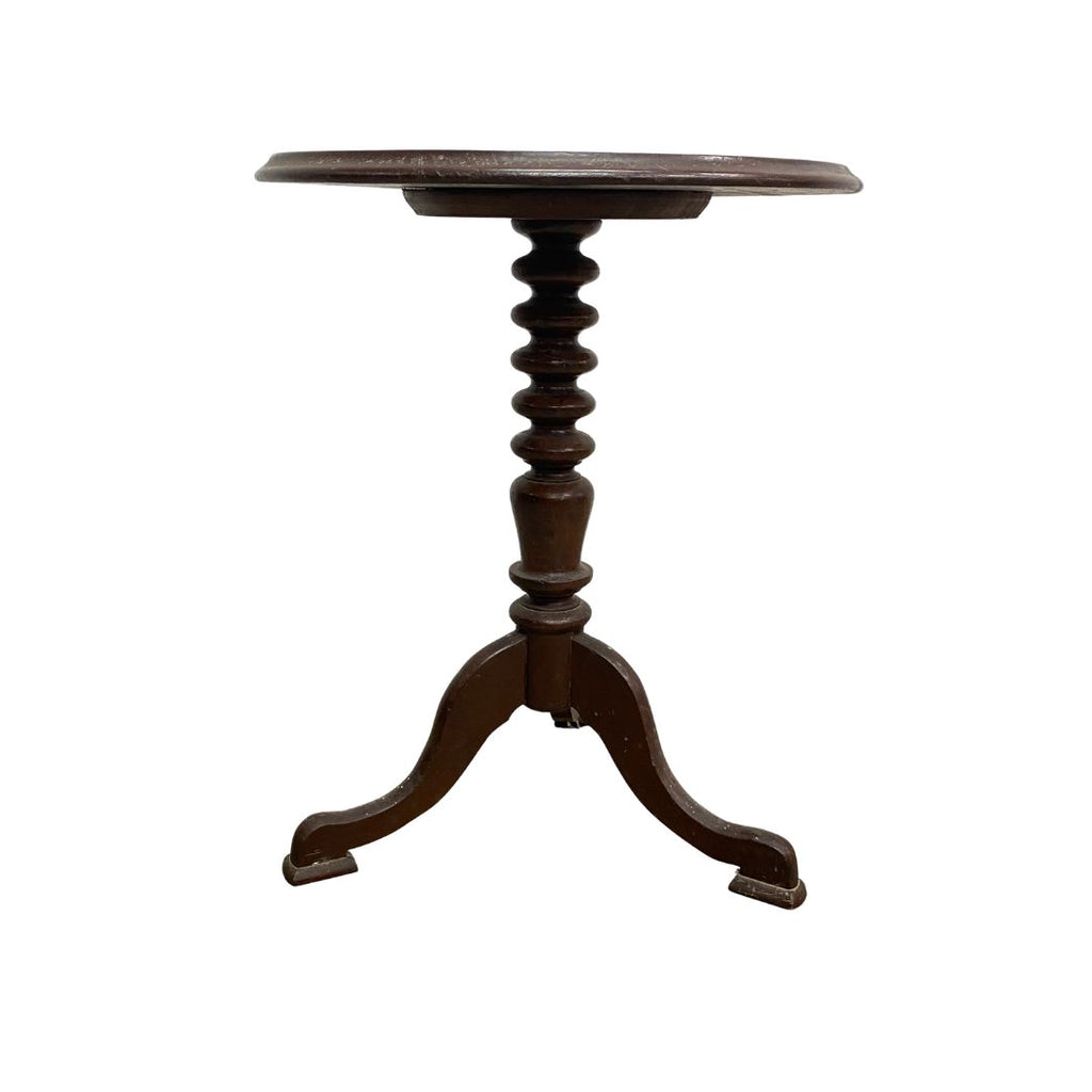 Antique Early 20th Century Bobbin Turned Trifoot Australian Cedar WineSide Table