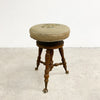 Antique Oak Revolving Adjustable Tapestry Piano Stool