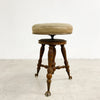 Antique Oak Revolving Adjustable Tapestry Piano Stool