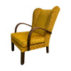 Art Deco 1940's Bentwood Upholstered Wingback Armchair