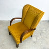 Art Deco 1940's Bentwood Upholstered Wingback Armchair