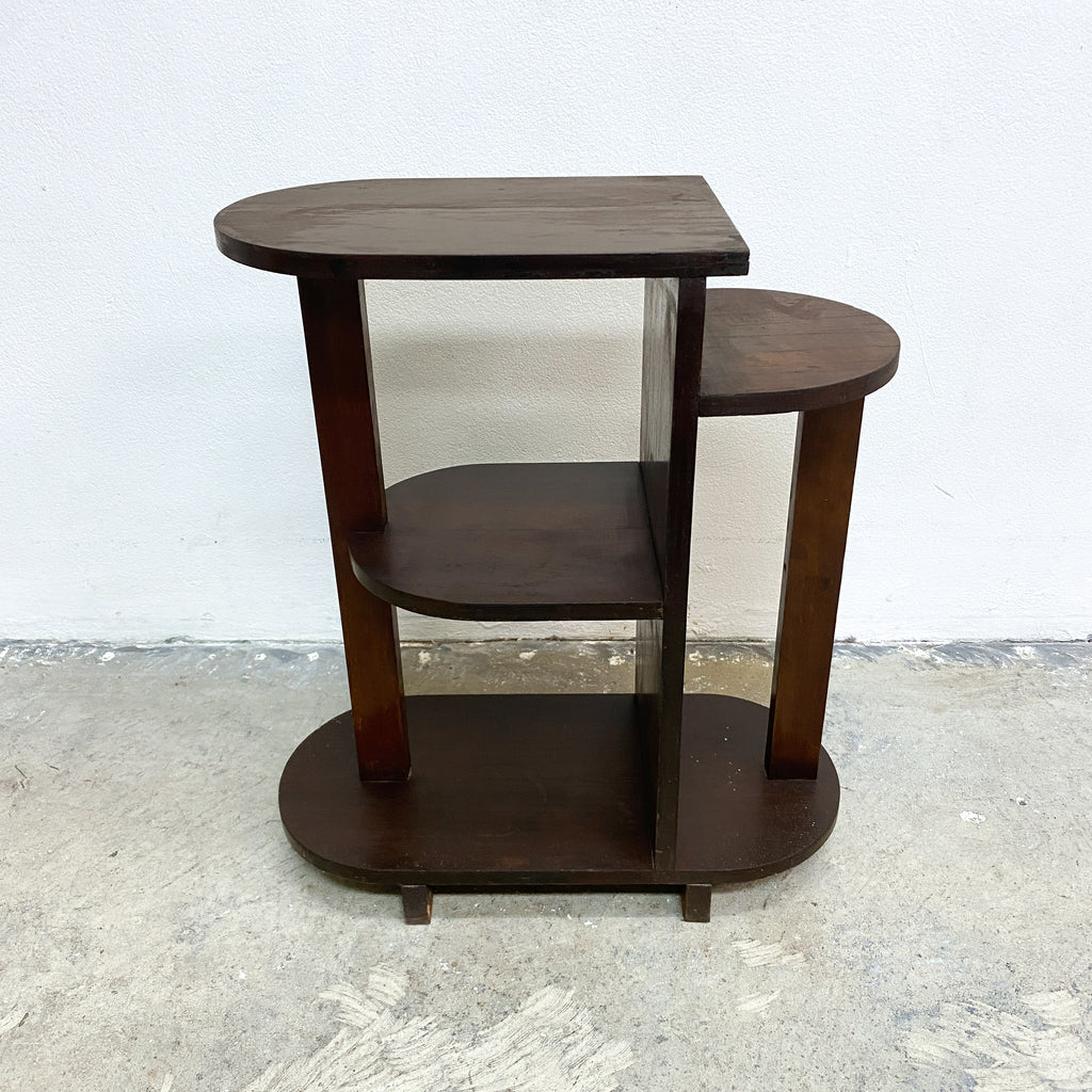Art Deco Compact Tiered Side Table Shelf 