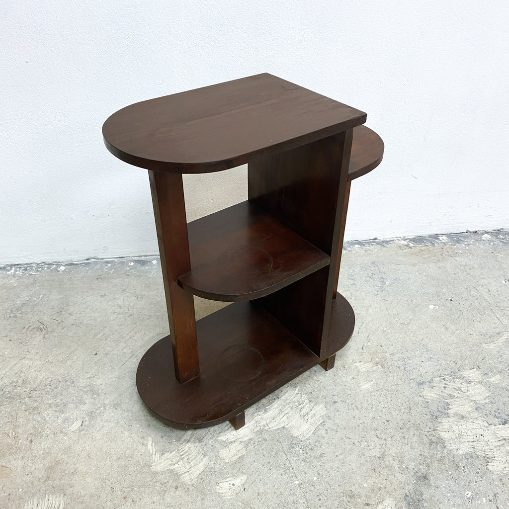 Art Deco Compact Tiered Side Table Shelf 
