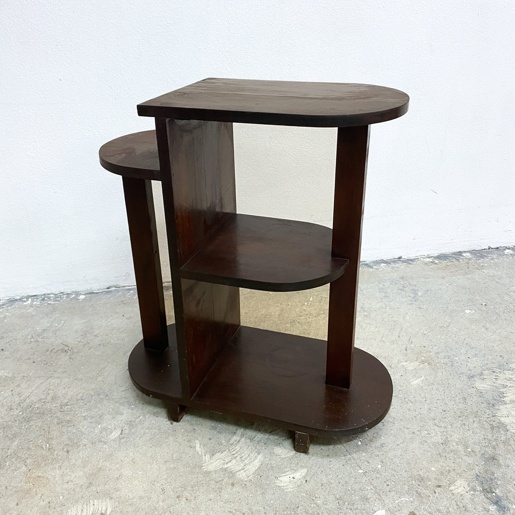 Art Deco Compact Tiered Side Table Shelf 