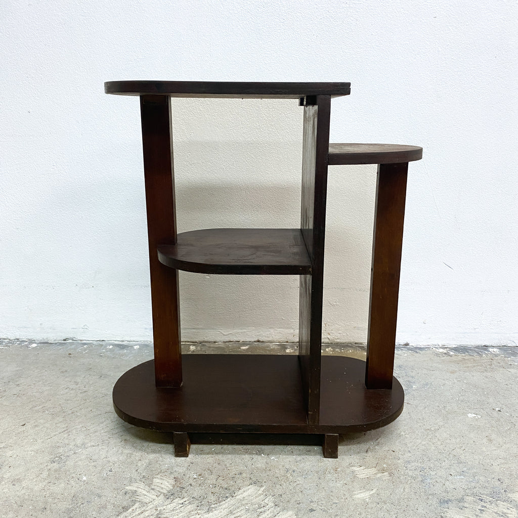 Art Deco Compact Tiered Side Table Shelf 