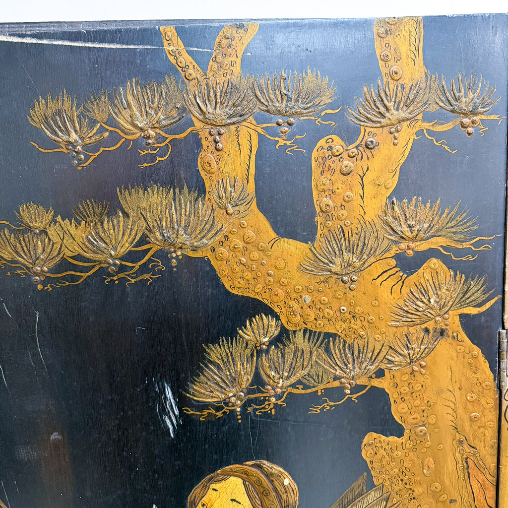 Art Deco Lacquered Chinoiserie Japanese Wardrobe/ Cabinet