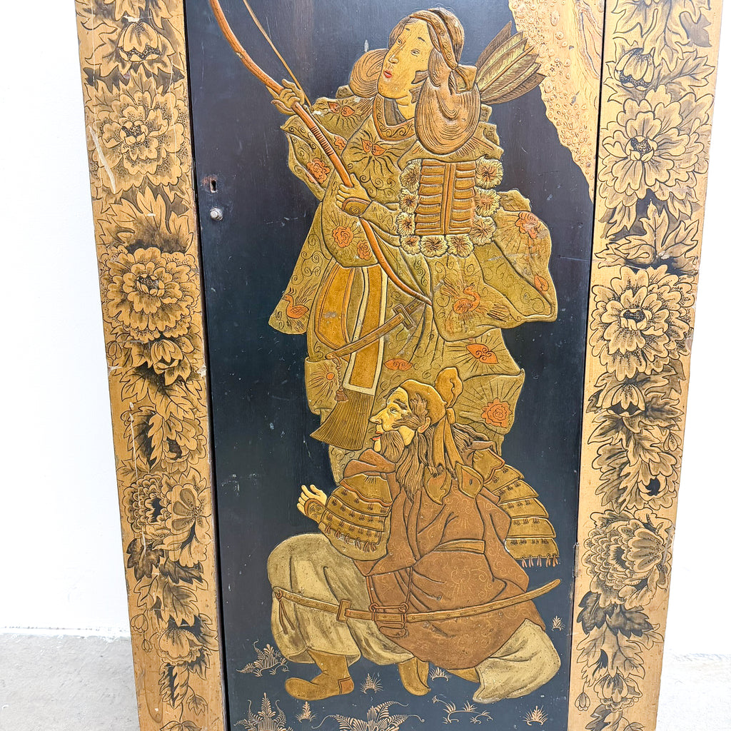 Art Deco Lacquered Chinoiserie Japanese Wardrobe/ Cabinet