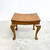 Art Deco Stool In Walnut With Curved Top and Cabriole Legs
