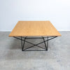 Australian Mid Century Metal Rod Coffee Table Red Oak Veneer Top Restored