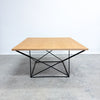 Australian Mid Century Metal Rod Coffee Table Red Oak Veneer Top Restored