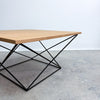 Australian Mid Century Metal Rod Coffee Table Red Oak Veneer Top Restored