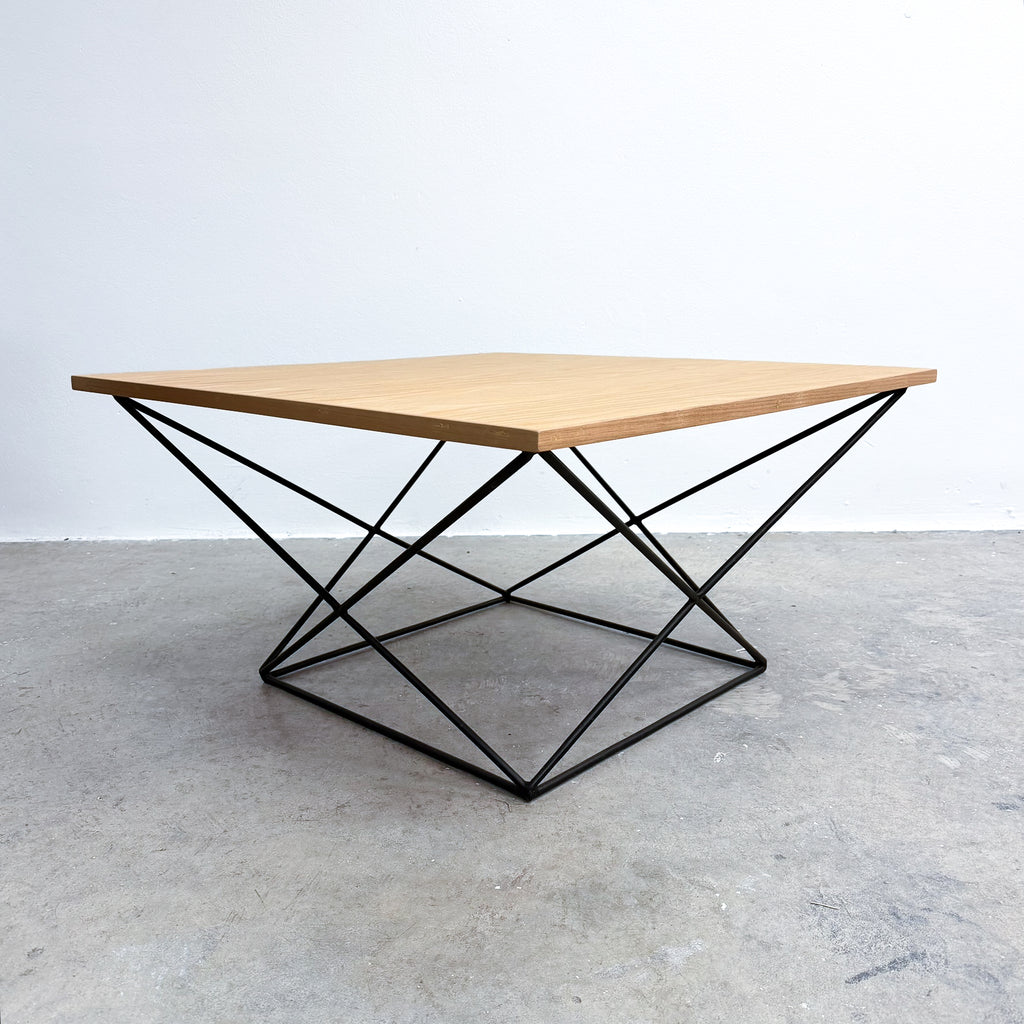 Australian Mid Century Metal Rod Coffee Table Red Oak Veneer Top Restored
