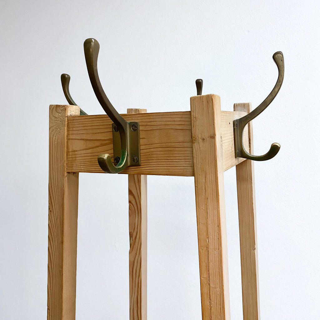 Baltic Pine Antique Arts & Crafts Hat, Coat and Umbrella Stand