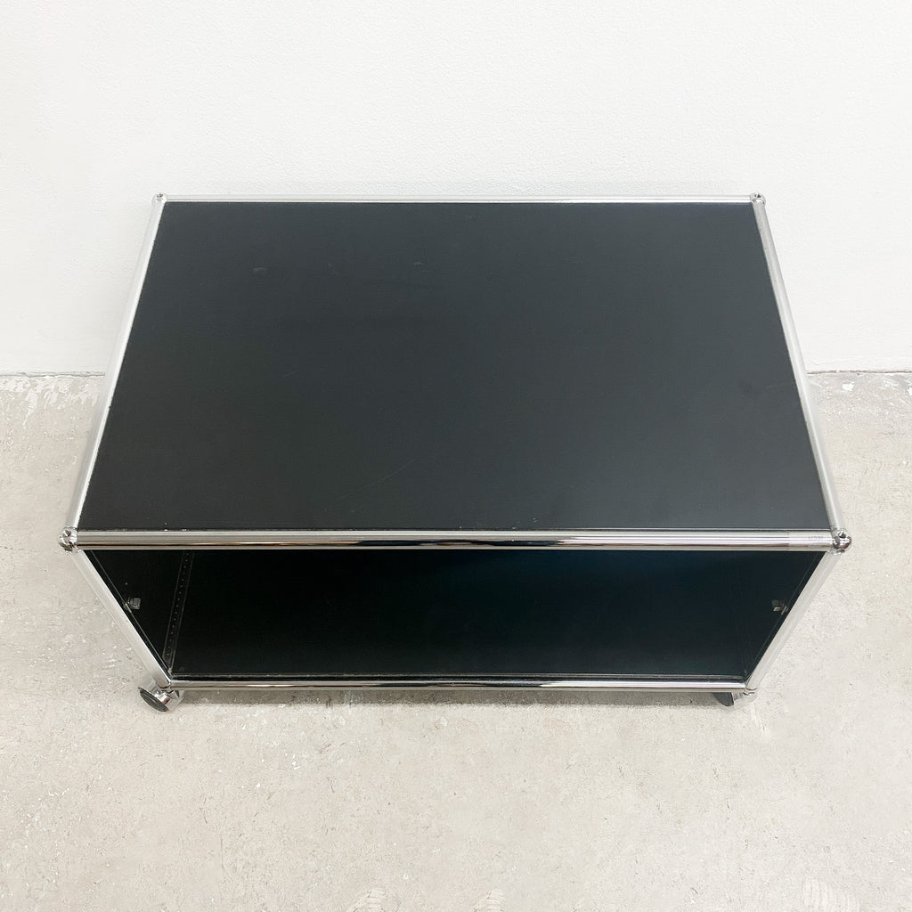 Black USM Haller Compact TV Lowboard With Castors