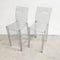 Set Of 2 Kartell Ghost Bar Stools By Philippe Starck