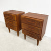 Pair Of Mid Century 1960s Burgess 3 Drawer Bedside Tables