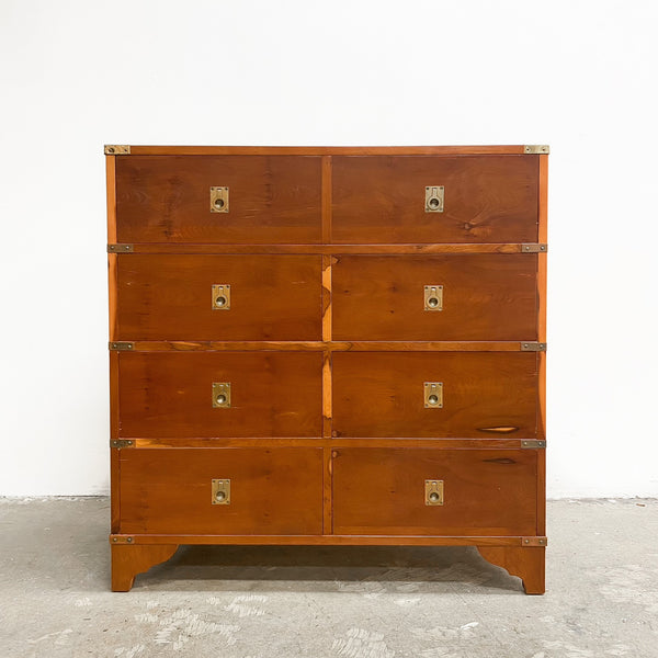 Campaign Chest Of Drawers With Fold Out Desk