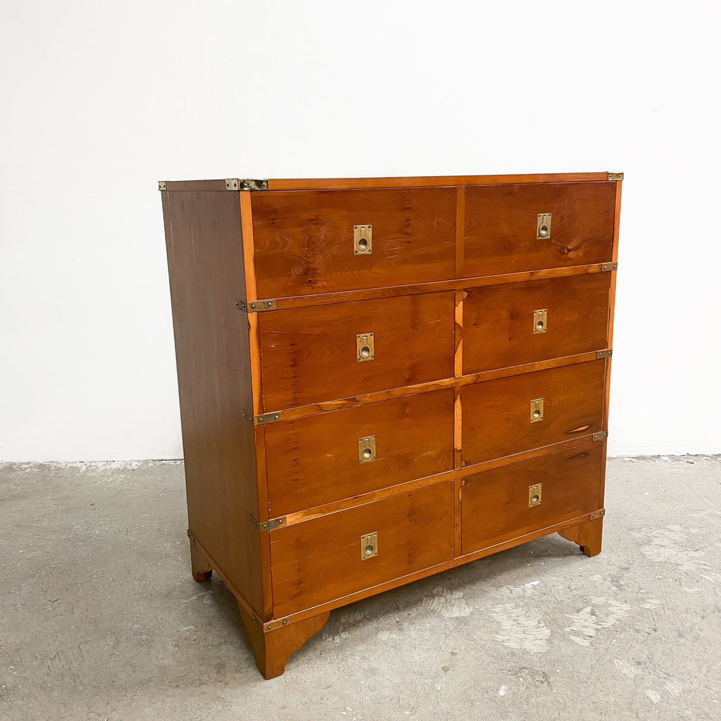 Campaign Chest Of Drawers With Fold Out Desk