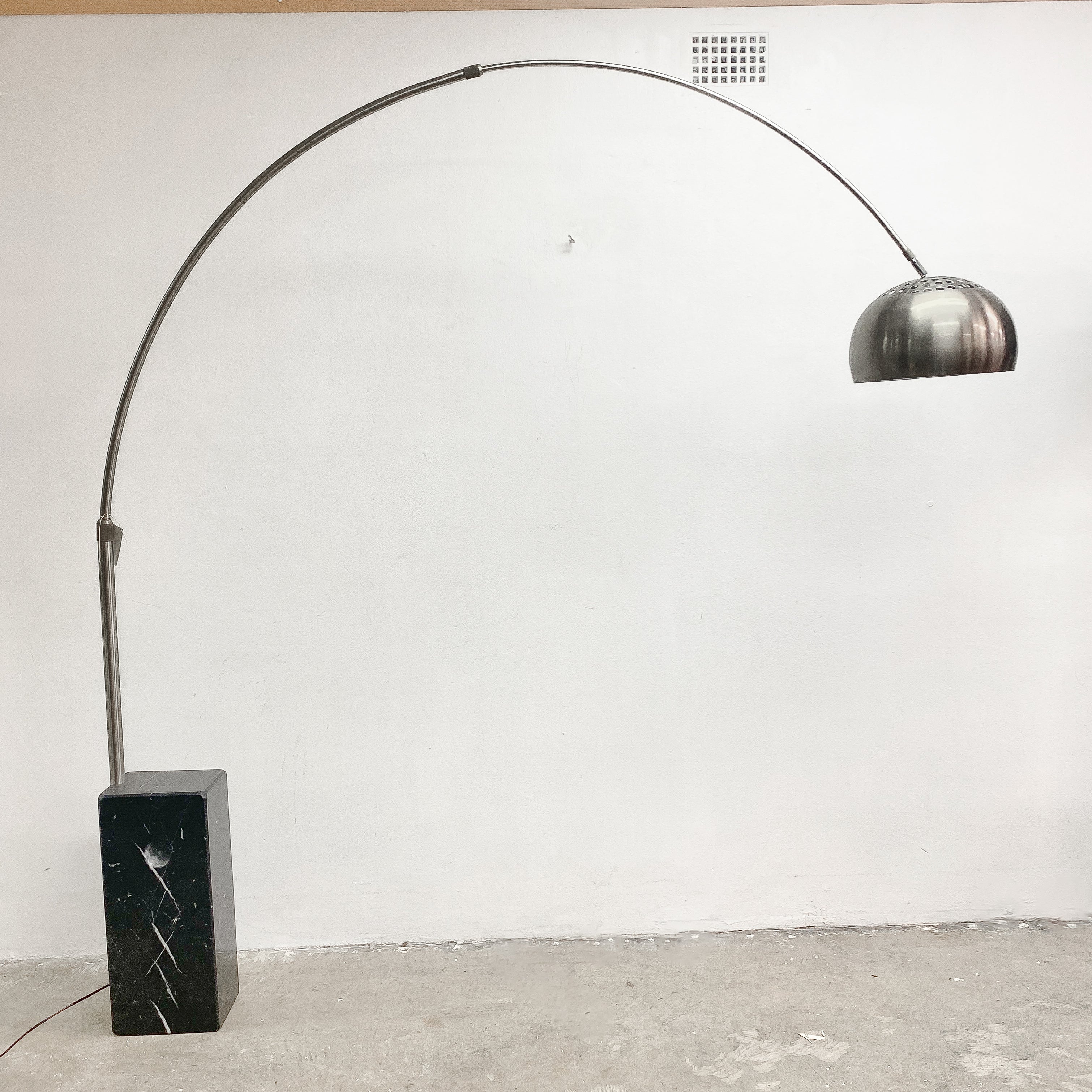 Telescopic Arm Arc Floor Lamp Black Marble Base– The Design Ark