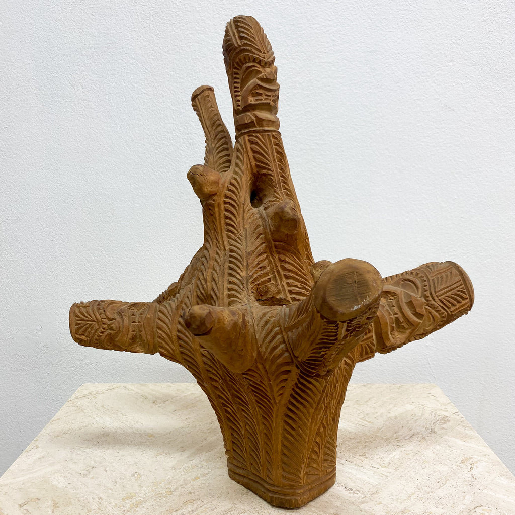 Carranca Tiki Totem Tribal Figures Wood Rootstock Carving 20th Century