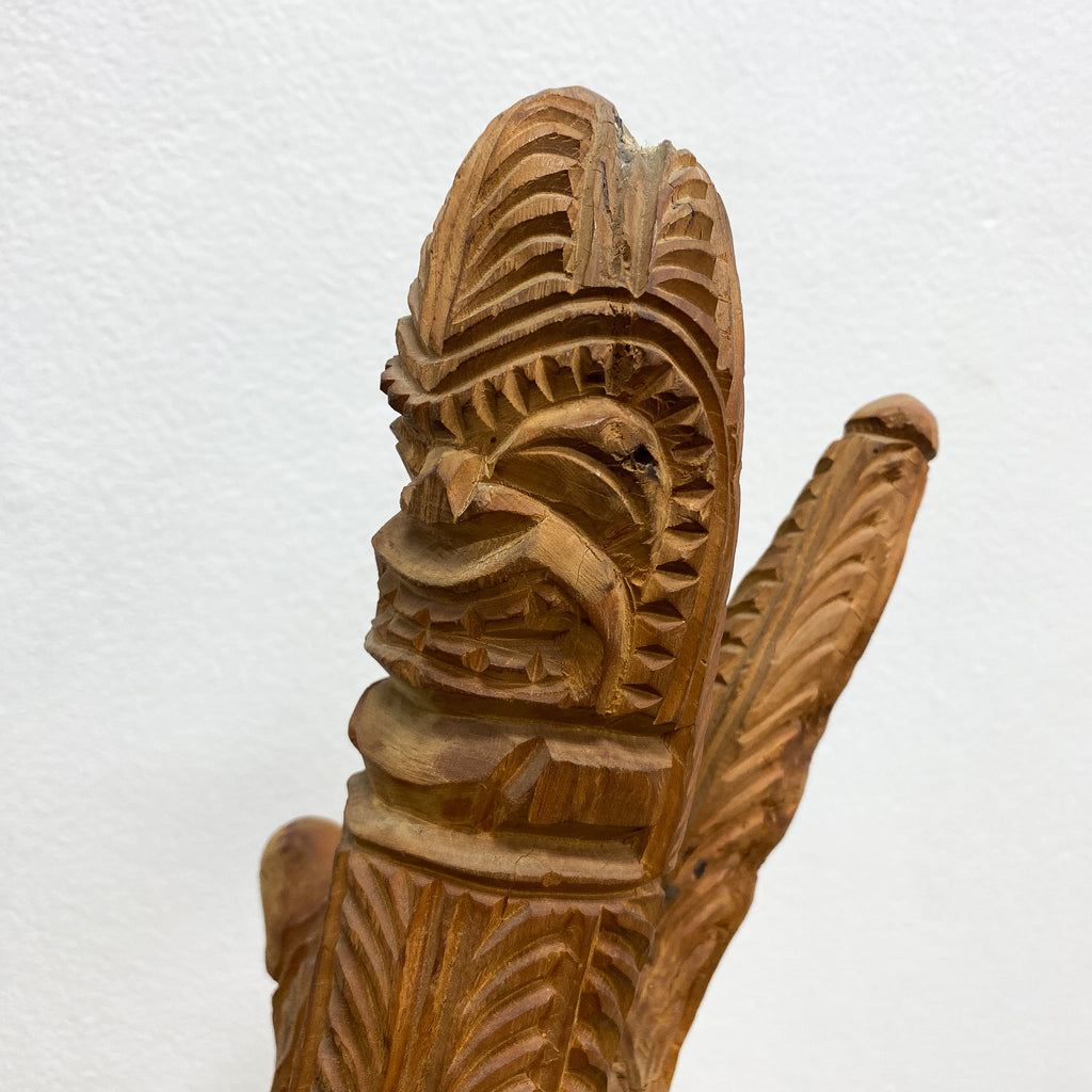 Carranca Tiki Totem Tribal Figures Wood Rootstock Carving 20th Century