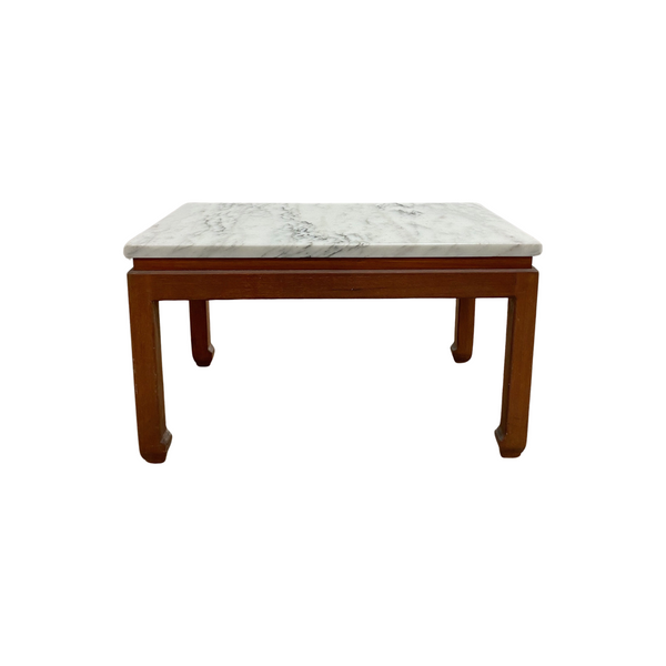 Vintage Chinoiserie Marble Top Side Table Or Accent Table
