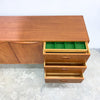 Mid Century Chiswell Wave Handle Teak Long Sideboard - Professionally Restored