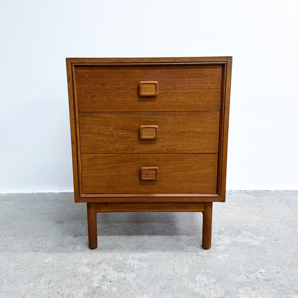Compact Chest Of Parker Mid Century Teak Drawers Bedside