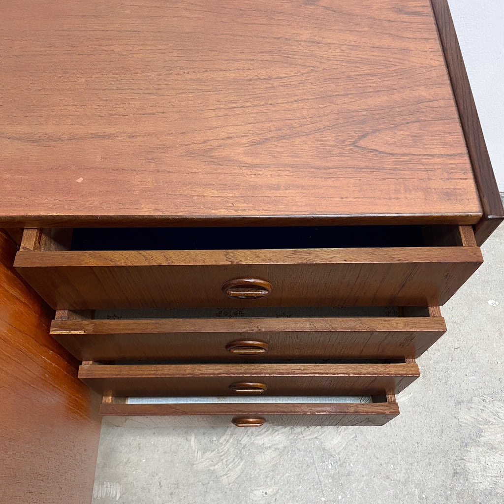 Compact Mid Century Parker Nordic Cats Eye Teak Sideboard