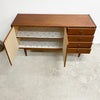Compact Mid Century Parker Nordic Cats Eye Teak Sideboard