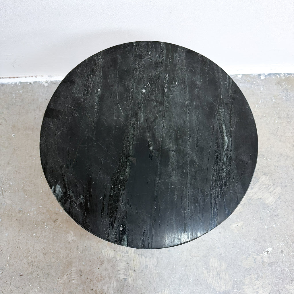 Contemporary Black Marble Top Side Table