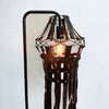 Contemporary Marble Base Lamp with Handmade Leather Strap Shade.