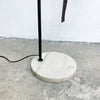Contemporary Marble Base Lamp with Handmade Leather Strap Shade.