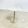 Contemporary Marble Top And Stainless Steel Base Side Table