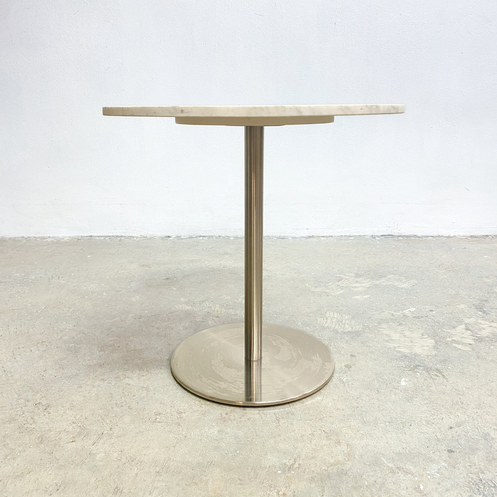 Contemporary Marble Top And Stainless Steel Base Side Table