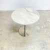 Contemporary Marble Top And Stainless Steel Base Side Table