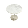 Contemporary Marble Top And Stainless Steel Base Side Table