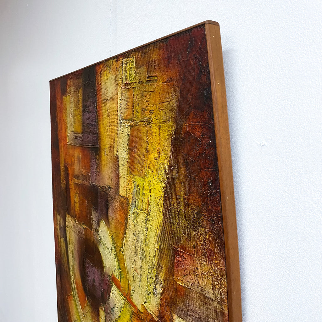 'Corona' Oil On Hessian On Board Abstract Painting Signed Michael Digby Kitching 1963