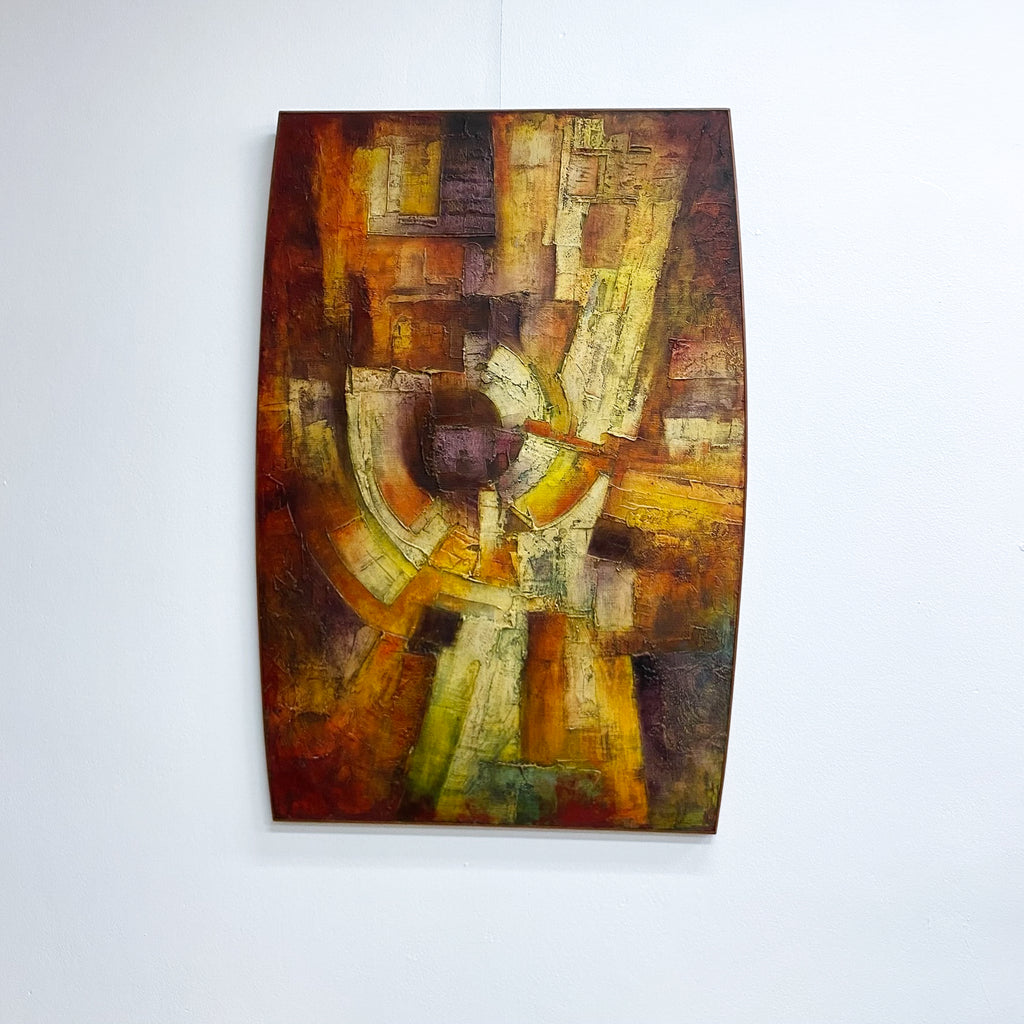 'Corona' Oil On Hessian On Board Abstract Painting Signed Michael Digby Kitching 1963