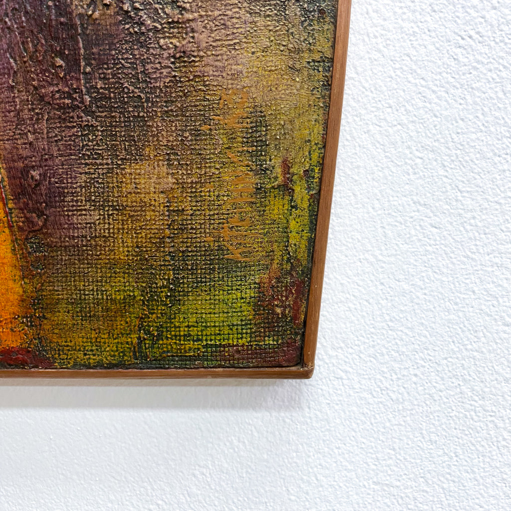 'Corona' Oil On Hessian On Board Abstract Painting Signed Michael Digby Kitching 1963