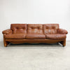 Coronado 3 Seater Sofa Lounge In Tan Leather By Tobia Scarpa For B&B Italia c1960s