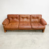 Coronado 3 Seater Sofa Lounge In Tan Leather By Tobia Scarpa For B&B Italia c1960s