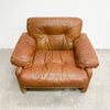 Coronado Lounge Armchair In Tan Leather By Tobia Scarpa For B&B Italia c1960s