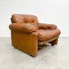 Coronado Lounge Armchair In Tan Leather By Tobia Scarpa For B&B Italia c1960s