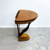 Custom Made Art Deco Style Demi Lune Table Made From Reclaimed Timber