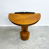 Custom Made Art Deco Style Demi Lune Table Made From Reclaimed Timber