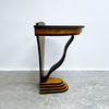 Custom Made Art Deco Style Demi Lune Table Made From Reclaimed Timber