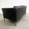 Danish Black Leather Two Seater Lounge